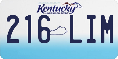 KY license plate 216LIM
