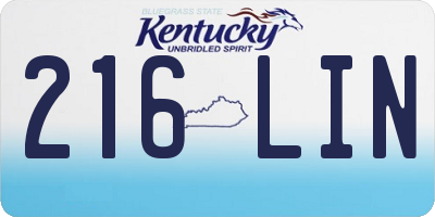 KY license plate 216LIN