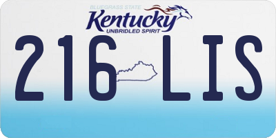 KY license plate 216LIS