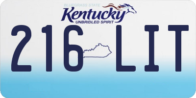 KY license plate 216LIT