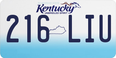 KY license plate 216LIU