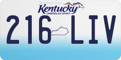 KY license plate 216LIV