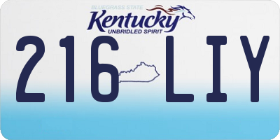 KY license plate 216LIY