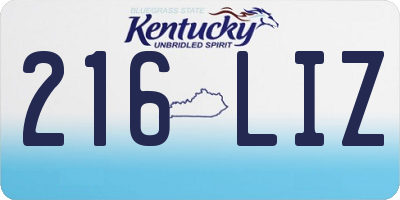 KY license plate 216LIZ