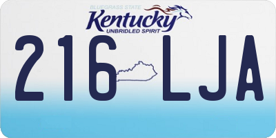 KY license plate 216LJA
