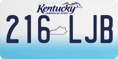 KY license plate 216LJB