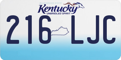 KY license plate 216LJC