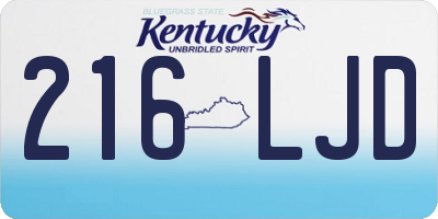 KY license plate 216LJD