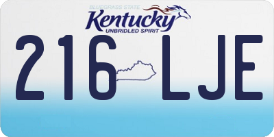 KY license plate 216LJE