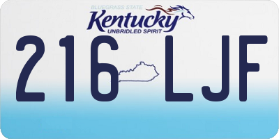 KY license plate 216LJF
