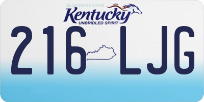 KY license plate 216LJG