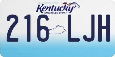 KY license plate 216LJH