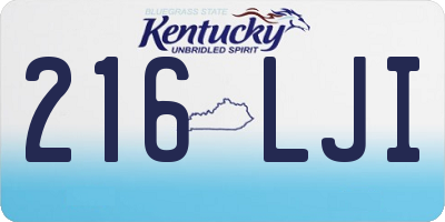 KY license plate 216LJI