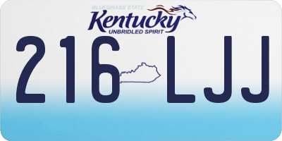 KY license plate 216LJJ