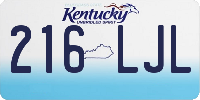 KY license plate 216LJL