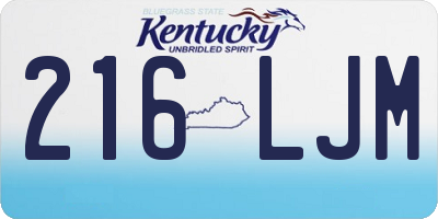 KY license plate 216LJM