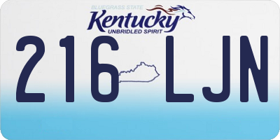 KY license plate 216LJN