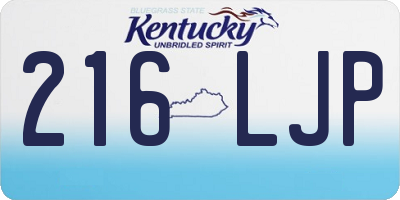 KY license plate 216LJP