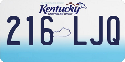 KY license plate 216LJQ