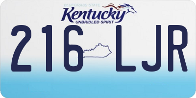KY license plate 216LJR