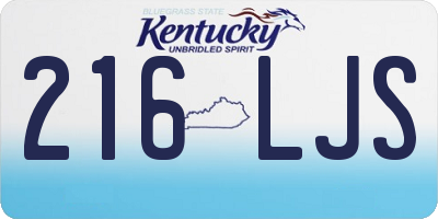 KY license plate 216LJS