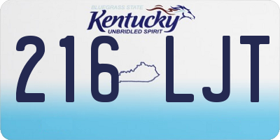 KY license plate 216LJT