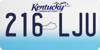 KY license plate 216LJU