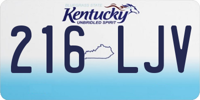 KY license plate 216LJV