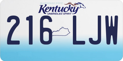 KY license plate 216LJW
