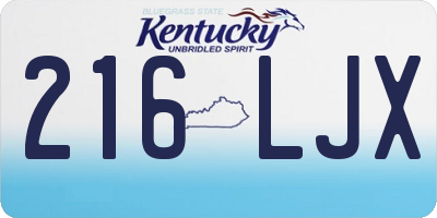 KY license plate 216LJX