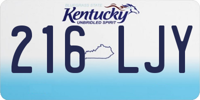 KY license plate 216LJY