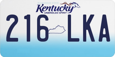 KY license plate 216LKA