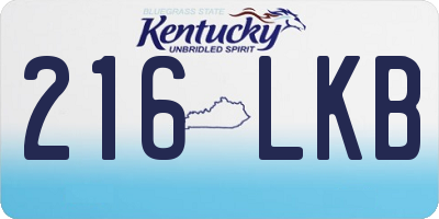KY license plate 216LKB