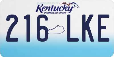 KY license plate 216LKE