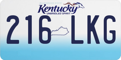 KY license plate 216LKG