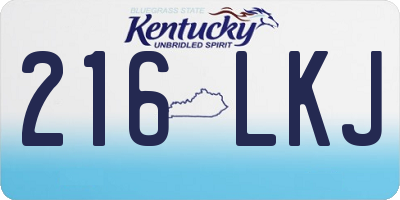 KY license plate 216LKJ