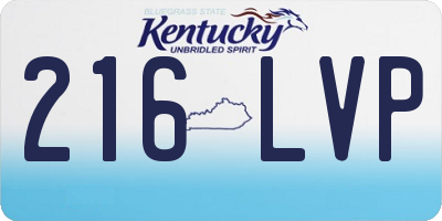 KY license plate 216LVP