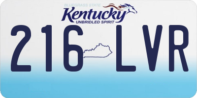 KY license plate 216LVR
