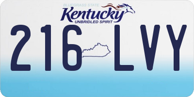 KY license plate 216LVY