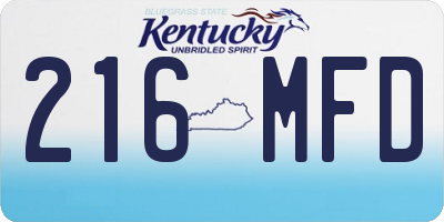 KY license plate 216MFD