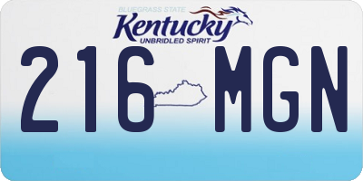 KY license plate 216MGN
