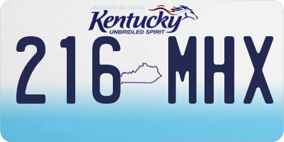 KY license plate 216MHX