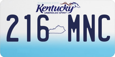 KY license plate 216MNC