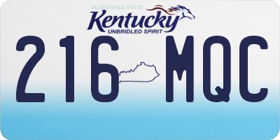 KY license plate 216MQC