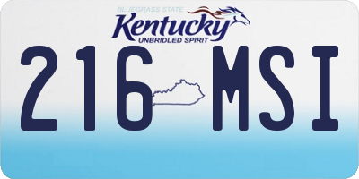 KY license plate 216MSI