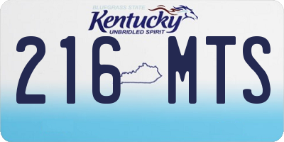 KY license plate 216MTS