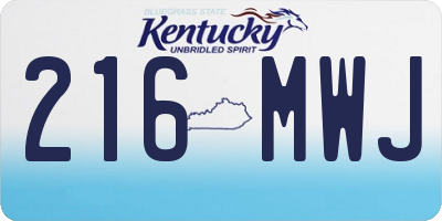 KY license plate 216MWJ