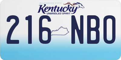 KY license plate 216NBO