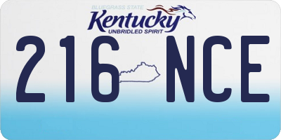 KY license plate 216NCE