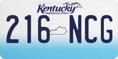 KY license plate 216NCG